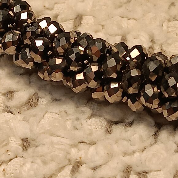 Talbots faceted AB coated gray beads long rope necklace - Picture 2 of 8